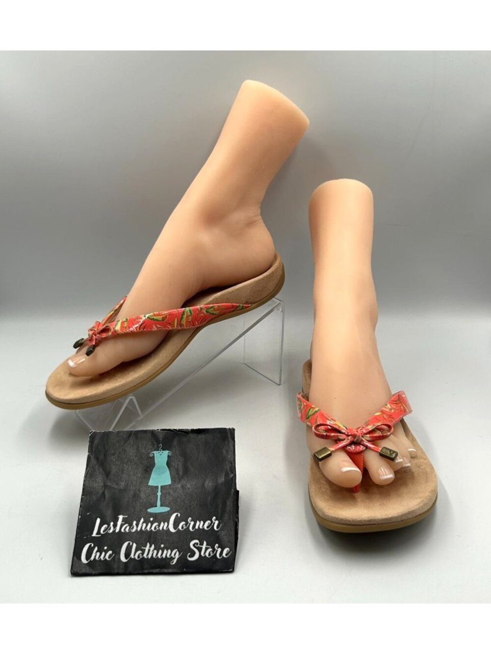 Vionic Women's Multicolor Patent Leather Bella Bow Comfort Sandals Size 7 3406
